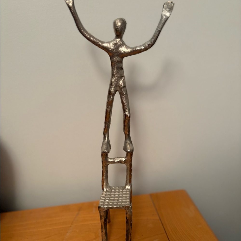 Pewter Abstract Sculpture - “Anything is Possible”